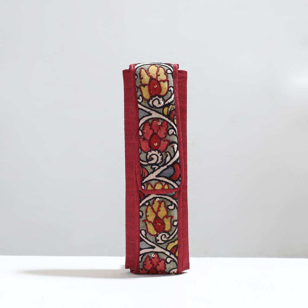 Green - Handpainted Kalamkari Natural Dyed Ghicha Silk Jewellery Box 13