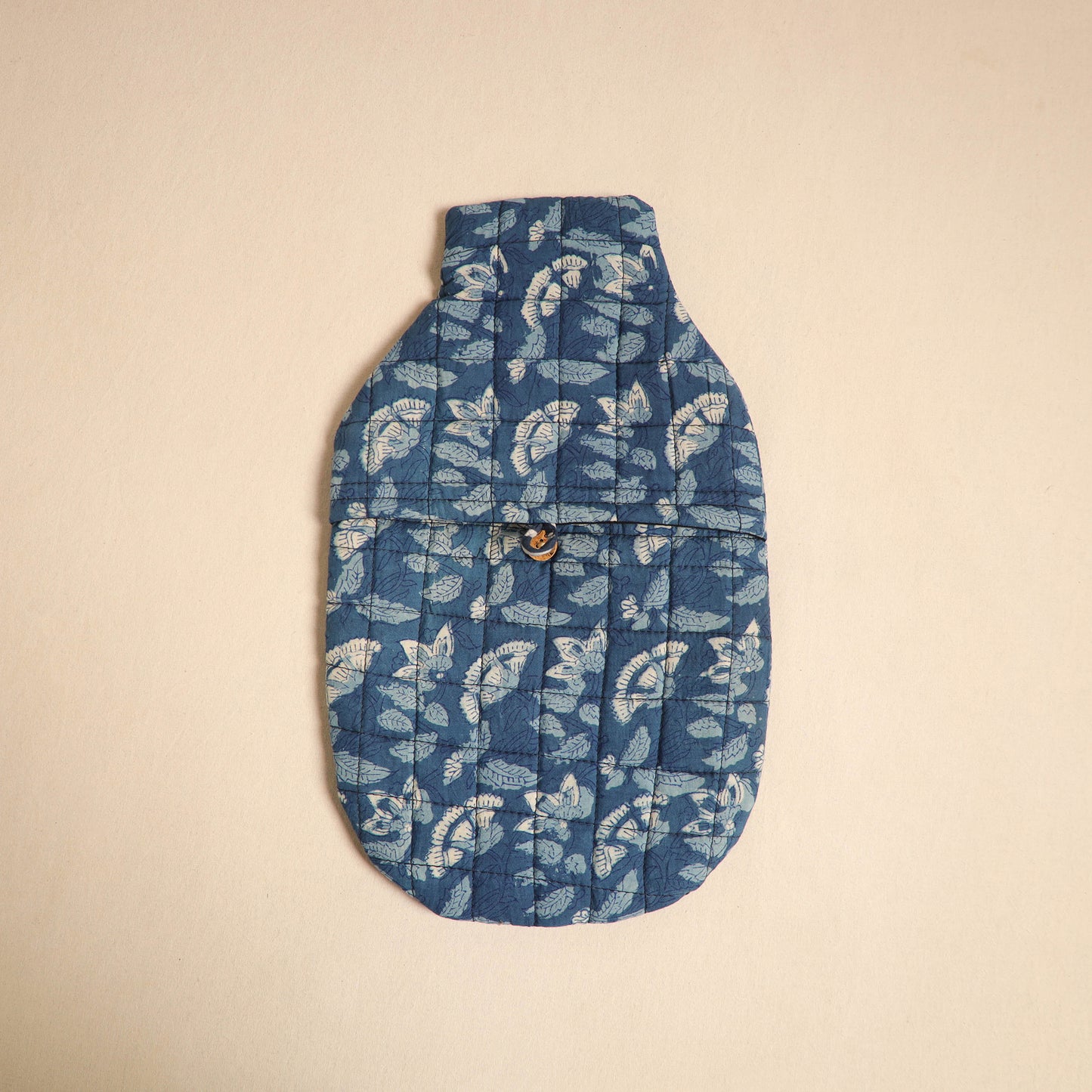 Blue - Handmade Quilted 1L Hot Water Bottle Cover 23