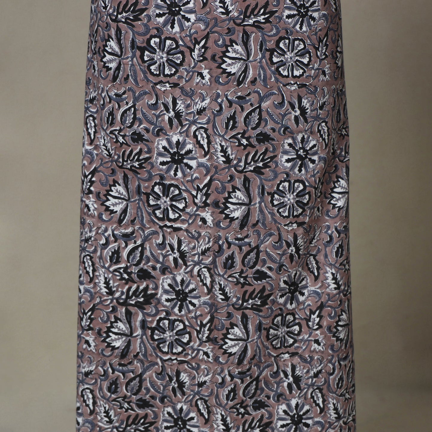 Brown - 2pc unstitched sanganeri dress material