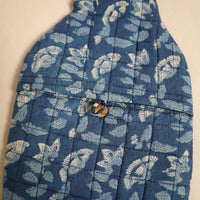 Blue - Handmade Quilted 1L Hot Water Bottle Cover 23