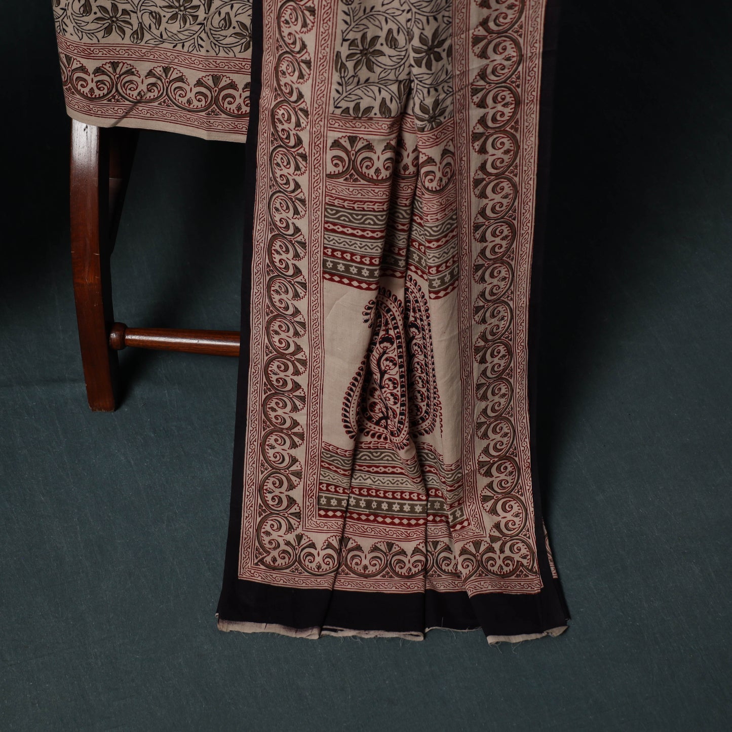 Bagh Hand Block Print Cotton 3pc Unstitched Dress Material Suit Set 08