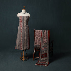 Bagh Hand Block Print Cotton 3pc Unstitched Dress Material Suit Set 09