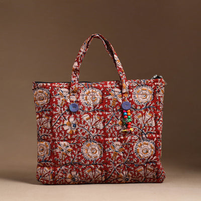 Red - Handcrafted Quilted Cotton Hand Bag 04