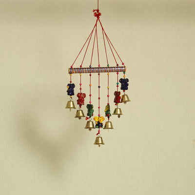  Ganesha - Handpainted Wooden Decorative Bell Hanging 21