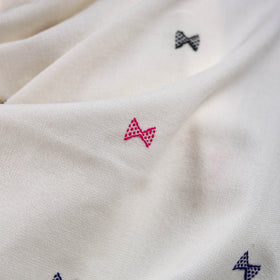 White - Kutch Bhujodi Handwoven Acrylic Wool Shawl 153