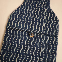 Blue - Handmade Quilted 1L Hot Water Bottle Cover 19