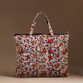 Beige Handcrafted Quilted Cotton Hand Bag 05 
