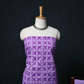 Purpel - Barmer Applique Cutwork Cotton 3pc Unstitched Dress Material Suit Set 04
