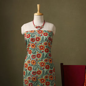 Multicolor Designer! Block Print Cotton Dress Material with Jewellery Set