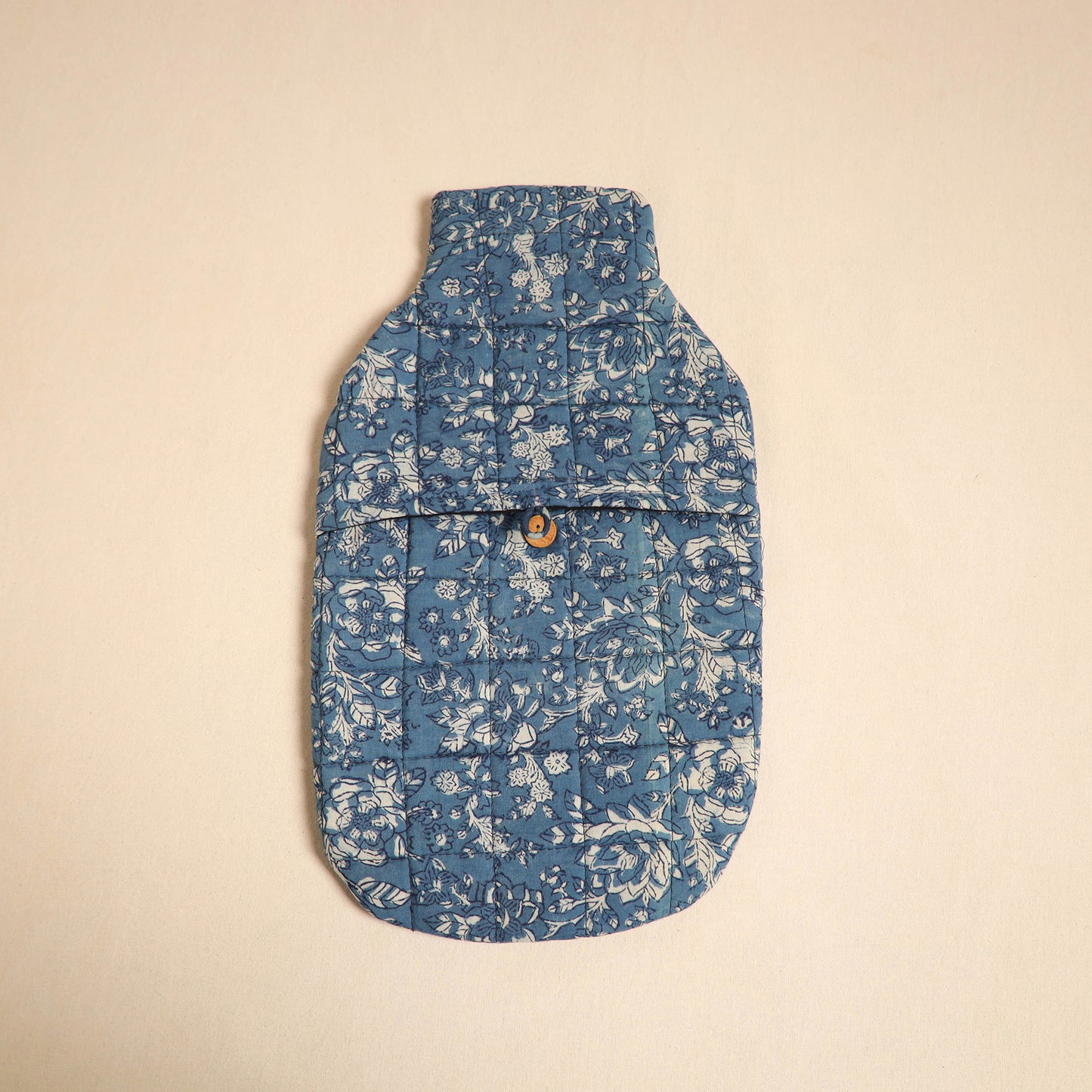 Blue - Handmade Quilted 1L Hot Water Bottle Cover 18