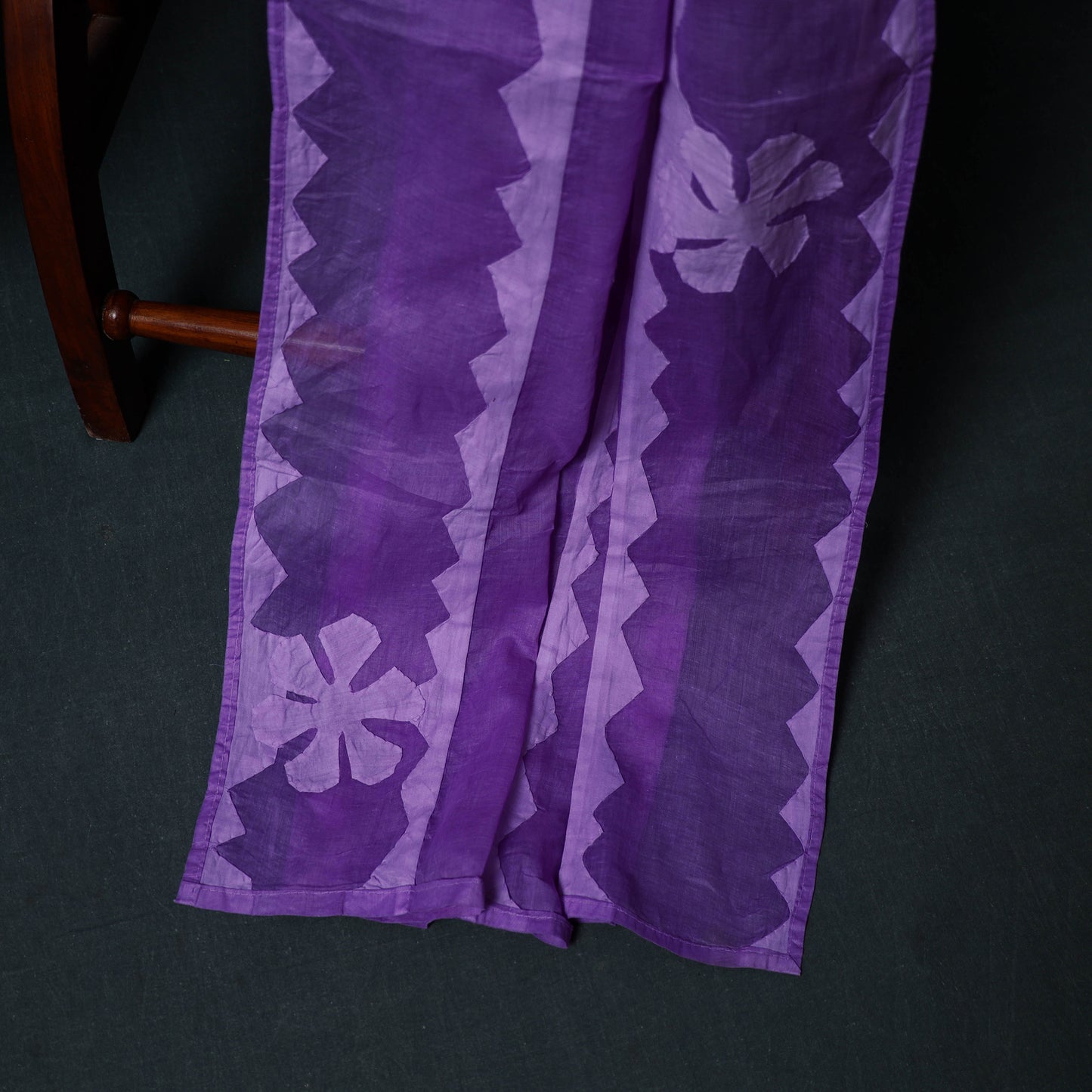 Purpel - Barmer Applique Cutwork Cotton 3pc Unstitched Dress Material Suit Set 04