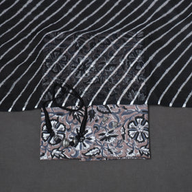 Brown - 2pc unstitched sanganeri dress material