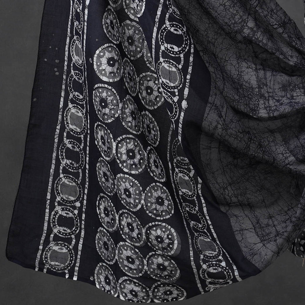 Black - Kutch Print 3pc Cotton Batik Dress Material 37