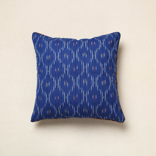 Blue - Pochampally Ikat Cotton Cushion Cover (16 x 16 in) 03