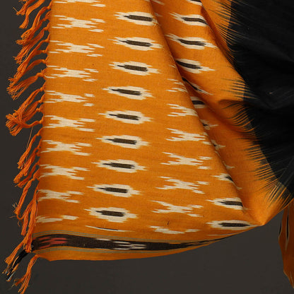 Orange - 3pc Pochampally Ikat Handloom Cotton Suit Material Set 17