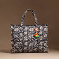 Black Handcrafted Quilted Cotton Hand Bag 09