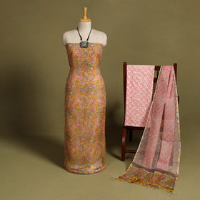 Buy 3pc Sanganeri Block Print Kota Cotton Dress Material