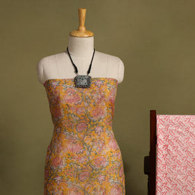 Buy 3pc Sanganeri Block Print Kota Cotton Dress Material