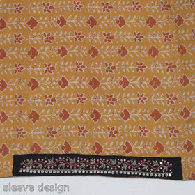 Buy Zardozi Hand Embroidered Kalamkari Cotton Blouse Piece Online at iTokri.com