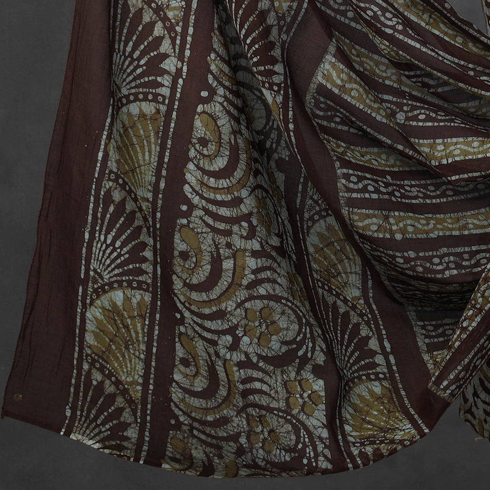 Brown - Kutch Print 3pc Cotton Batik Dress Material 39