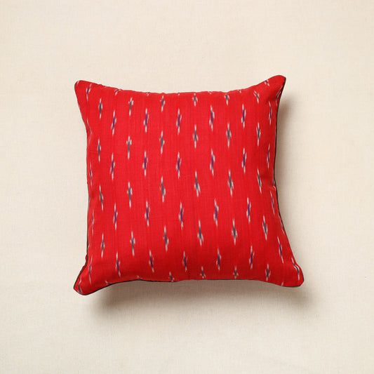Red - Pochampally Ikat Cotton Cushion Cover (16 x 16 in) 05