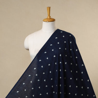 Hand Block Print Cotton Indigo Bagru Fabric 02