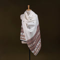 White - Kutch Bhujodi Handwoven Acrylic Wool Shawl 156