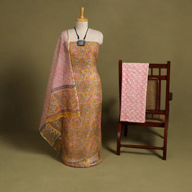 Buy 3pc Sanganeri Block Print Kota Cotton Dress Material