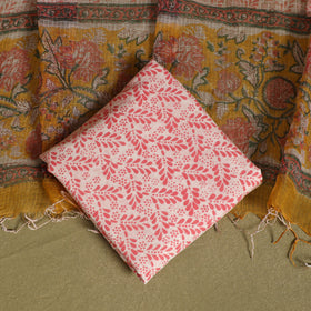 Buy 3pc Sanganeri Block Print Kota Cotton Dress Material