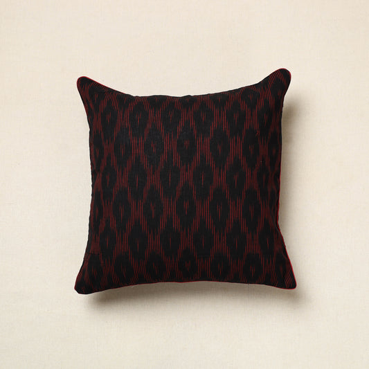 Black - Pochampally Ikat Cotton Cushion Cover (16 x 16 in) 06
