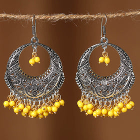 Yellow Nisha German Silver Beaded Earrings 