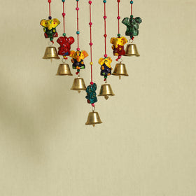  Ganesha - Handpainted Wooden Decorative Bell Hanging 21