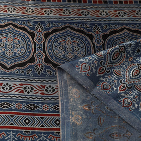 Buy Natural Dyed Mashru Silk Ajrakh Print Fabric