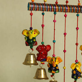  Ganesha - Handpainted Wooden Decorative Bell Hanging 21