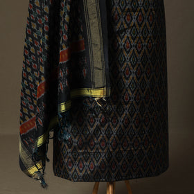 Handloom Sico Pochampally Ikat 2pc Unstitched Dress Material Kurta Set 11