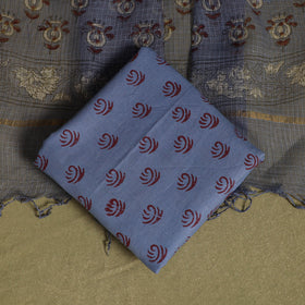 Buy 3pc Sanganeri Block Print Kota Cotton Dress Material