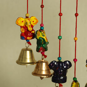  Ganesha - Handpainted Wooden Decorative Bell Hanging 21