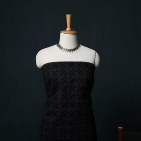 Black - Barmer Applique Cutwork Cotton 3pc Unstitched Dress Material Suit Set 07