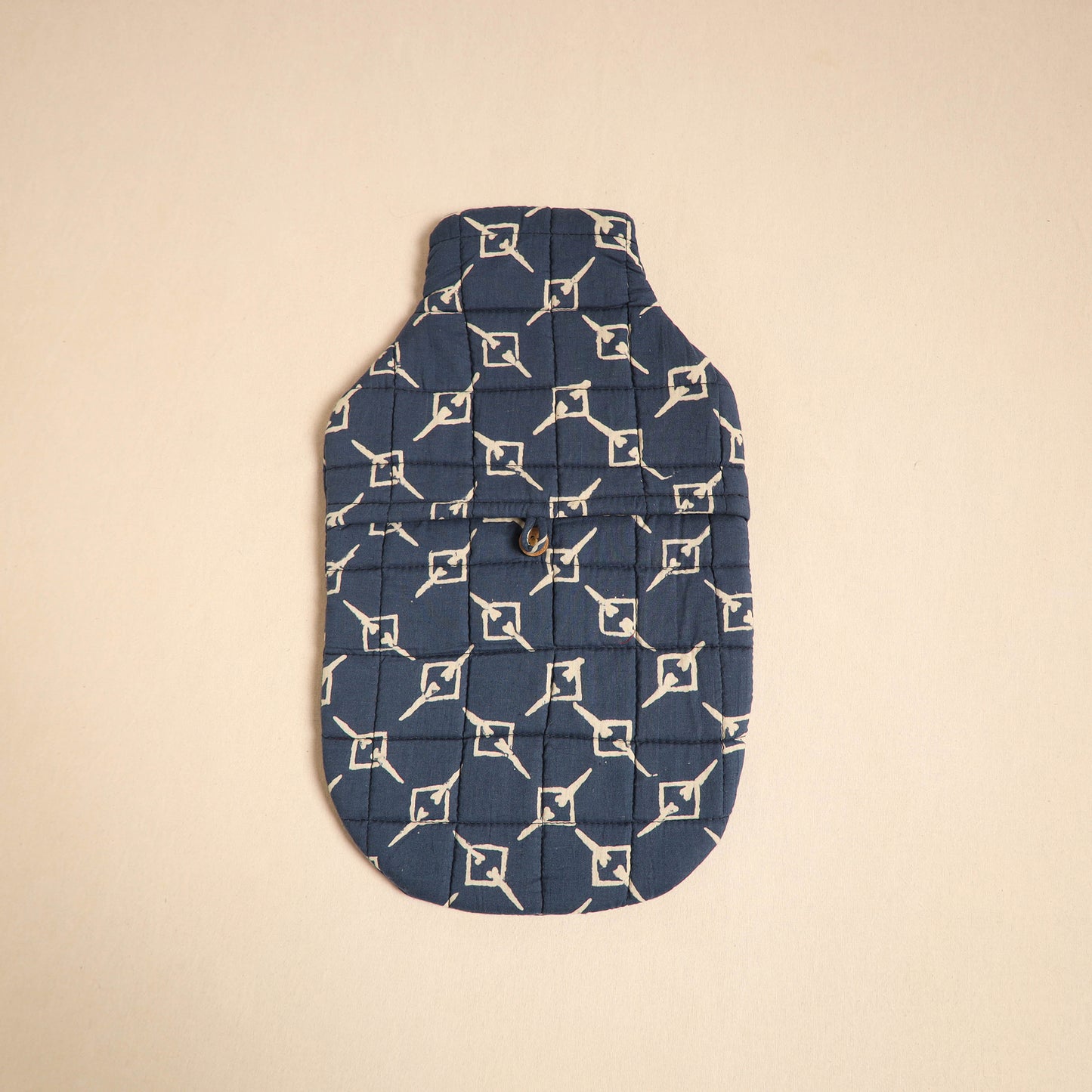 Blue - Handmade Quilted 1L Hot Water Bottle Cover 11