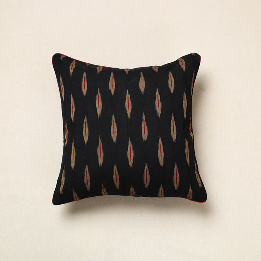 Black - Pochampally Ikat Cotton Cushion Cover (16 x 16 in) 10