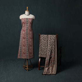 Bagh Hand Block Print Cotton 3pc Unstitched Dress Material Suit Set 14