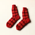  Red Kumaun Hand Knitted Woolen Socks - Kids