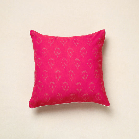 Pink - Pochampally Ikat Cotton Cushion Cover (16 x 16 in) 11