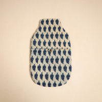 Blue - Handmade Quilted 1L Hot Water Bottle Cover 10