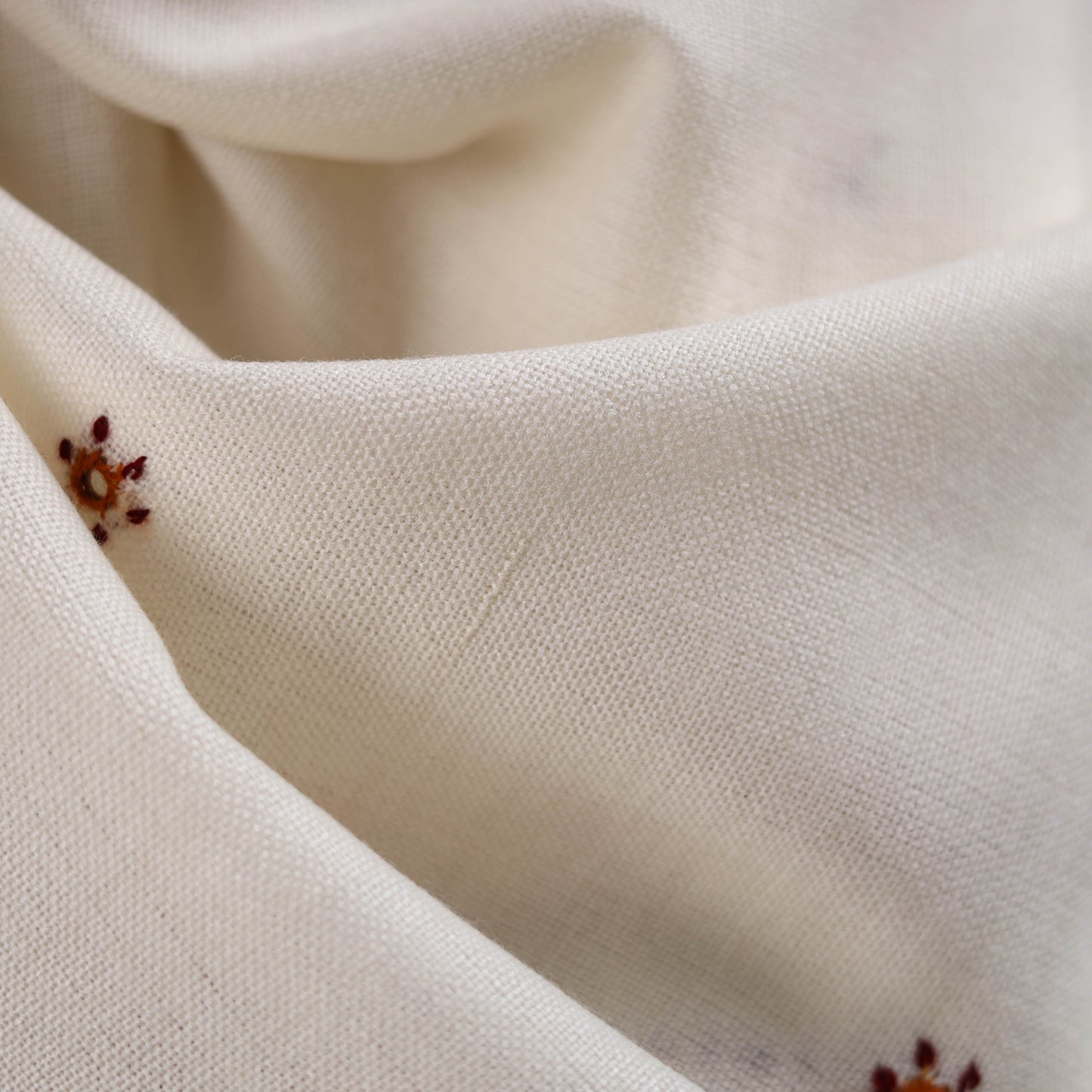 White - Kutch Bhujodi Handwoven Mirror Work Acrylic Wool Shawl 158