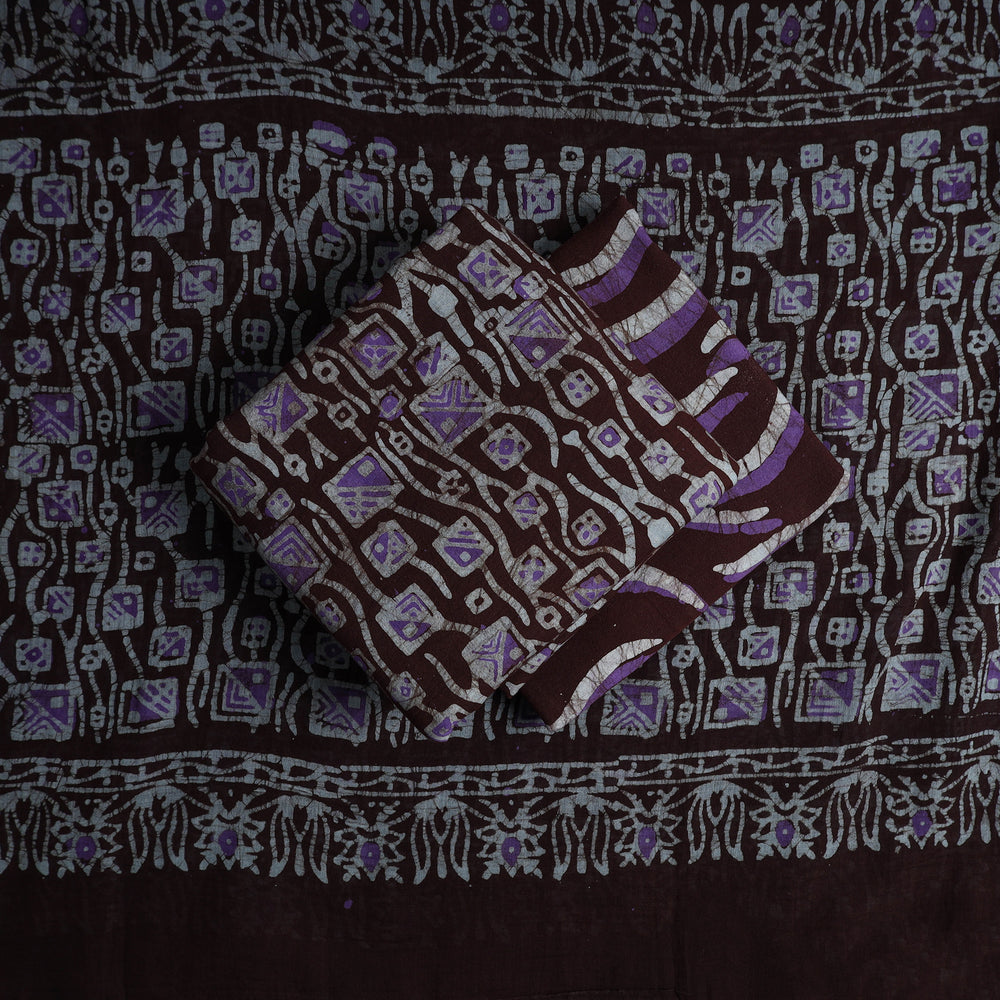 Maroon - Kutch Print 3pc Cotton Batik Dress Material 44