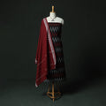 Pochampally Ikat Woven 2pc Cotton Unstitched Dress Material Kurta Set with Jewellery 10