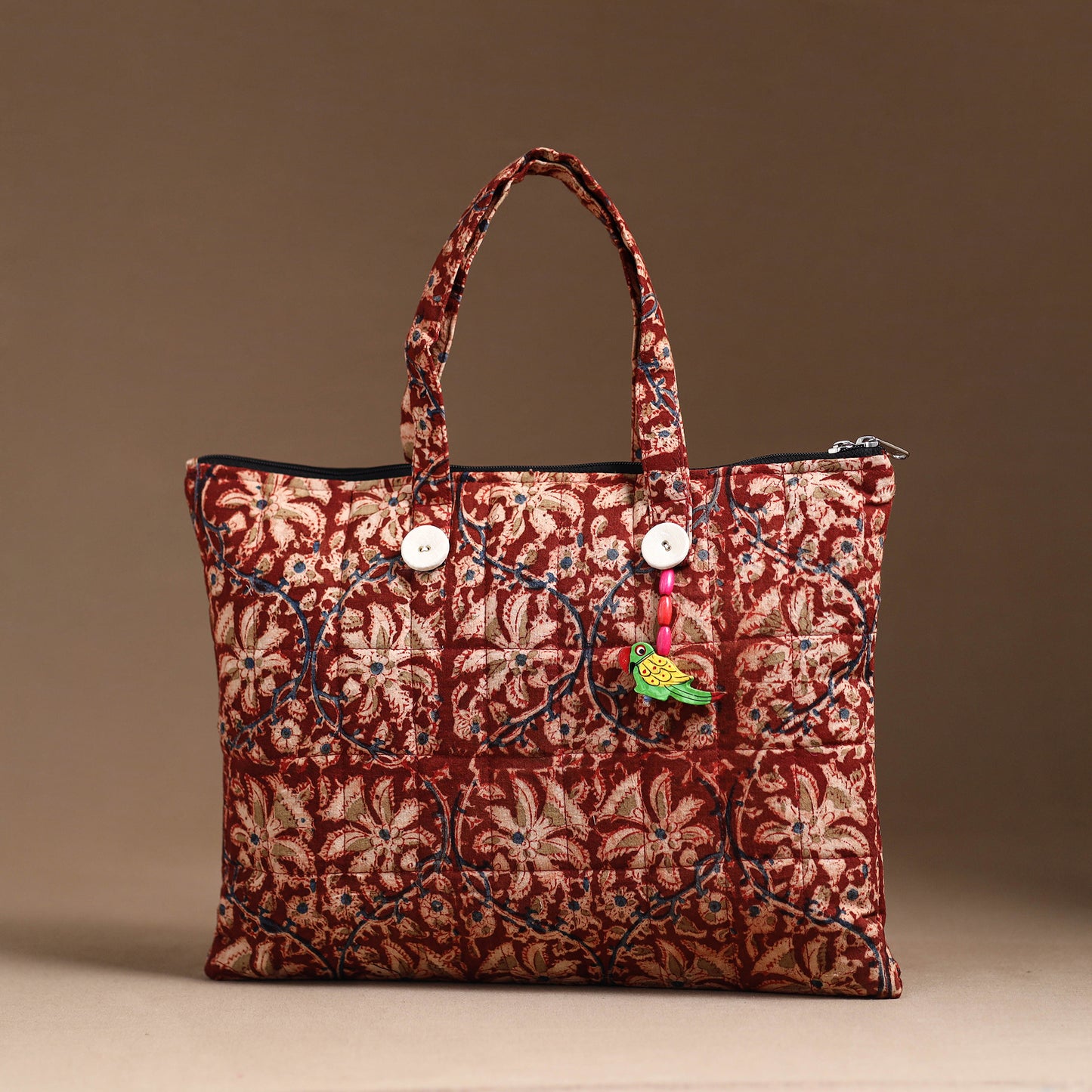 Red - Handcrafted Quilted Cotton Hand Bag 20