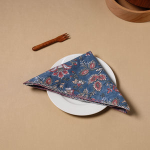 Floral Sanganeri Block Print Cotton Table Napkin 04