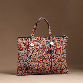 Red Handcrafted Quilted Cotton Hand Bag 21